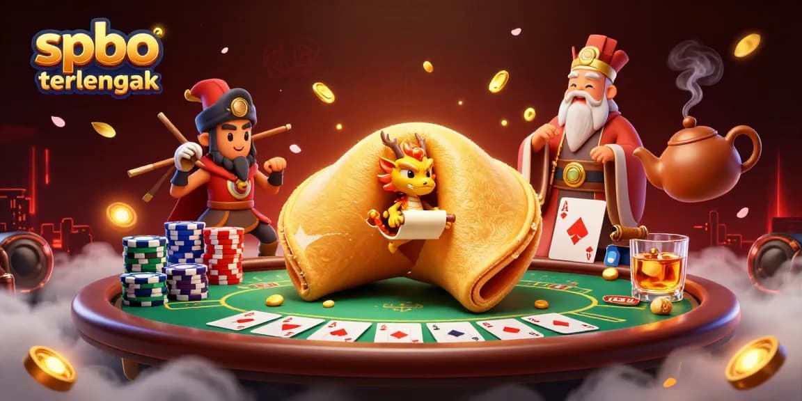 Play thrilling games at spbo terlengkap, showcasing unique characters in a rich casino environment.
