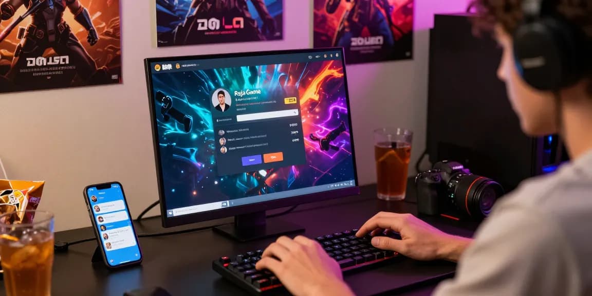 Raja Game login on a vibrant gaming interface with user profile displayed