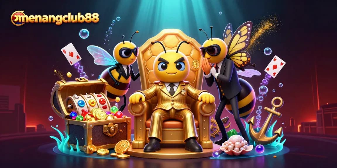 Experience excitement at menangclub88 with vibrant 3D casino scene featuring gameplay elements.