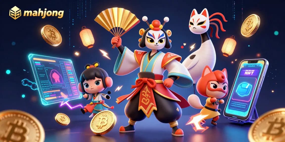 Experience mahjong excitement with vibrant 3D characters in a colorful casino scene.