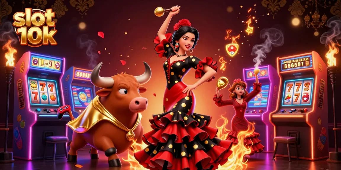 Experience thrilling gameplay with slot 10k in a dynamic casino scene filled with vibrant symbols and characters.