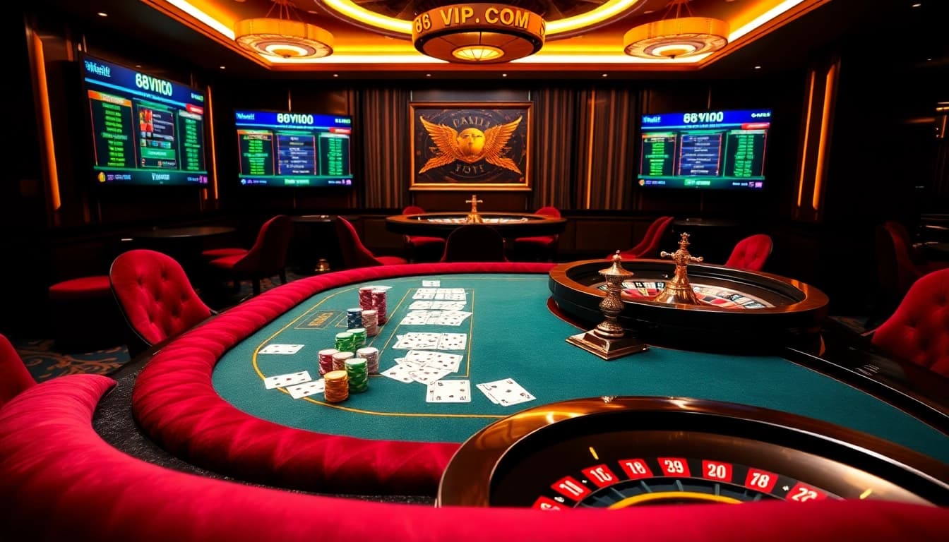 Engaging poker gameplay at 68VIP.COM with colorful chips and cards.