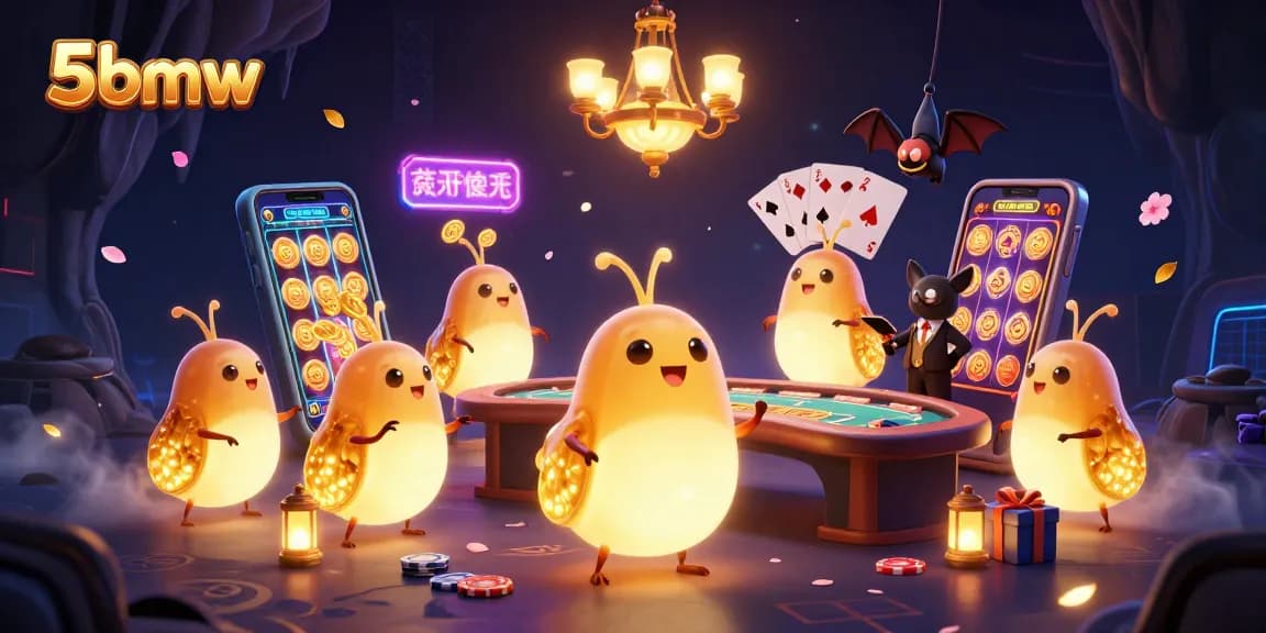 Experience the thrill of gaming at 5bmw with glowing insights in a vibrant casino scene.