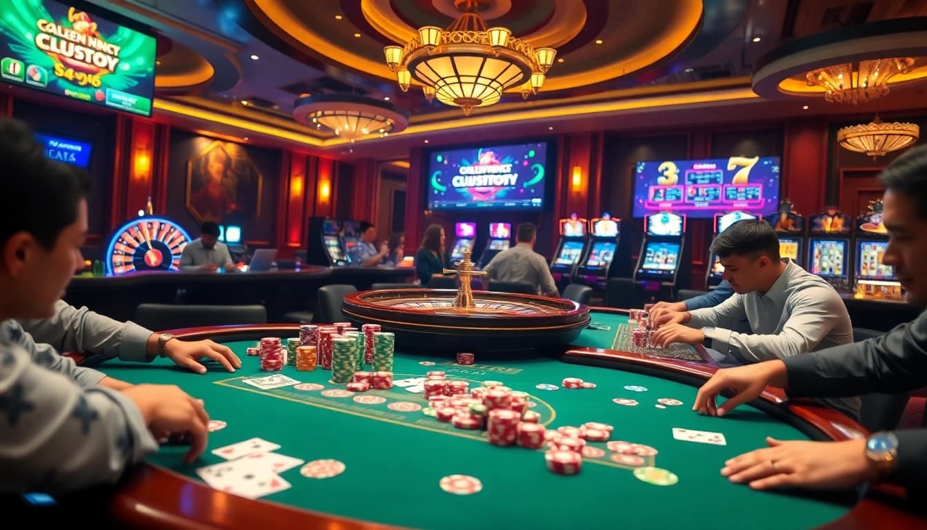 Engaging gamblers with lc88 đăng nhập while capturing the thrill of high-stakes poker and vibrant casino energy.