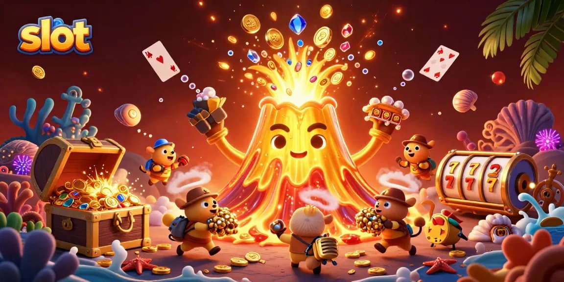 Unlock winning slots with vibrant casino elements and treasure in dynamic scene
