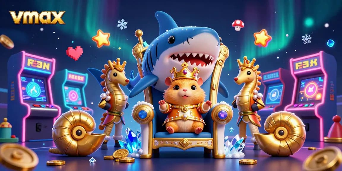 Experience vmax gaming magic with the golden hamster king ruling a casino kingdom full of treasures and machines.
