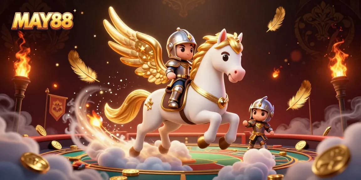 MAY88 captures excitement with a celestial knight in a rich sports betting scene