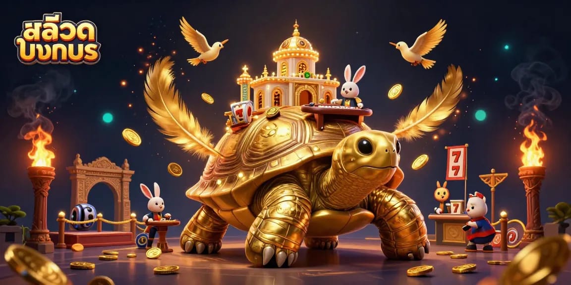 Experience thrilling สล็อตทดลอง action with a golden tortoise casino showcasing vibrant gameplay.