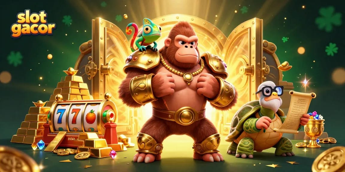 Spin the slot gacor reels with excitement as golden treasures burst forth from the scene.