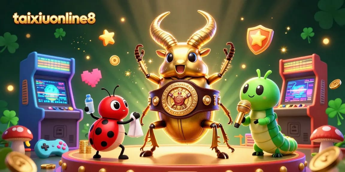 Experience thrilling gameplay at taixiuonline8 with vibrant casino-themed characters in a colorful arcade setting.
