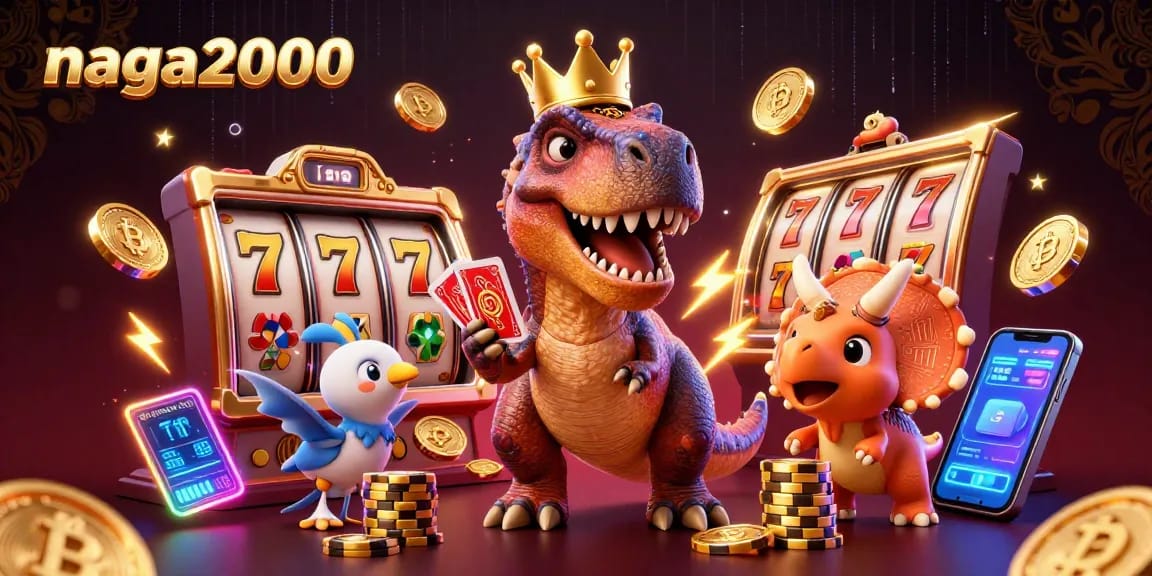 Bermain di NAGA2000 dengan T-Rex, pterodactyl, dan triceratops yang menyusun chip emas di dunia slot yang menghibur.