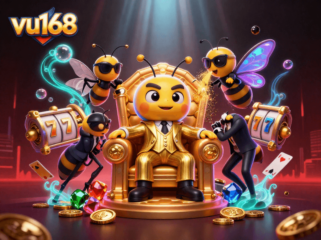 Explore winning strategies at vu168, where vibrant 3D characters navigate the thrilling world of slots and casino games.