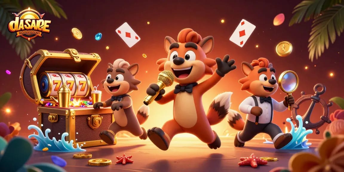 Experience thrilling fun at dacsandatphanrang with hyenas in a vibrant comedy casino scene.