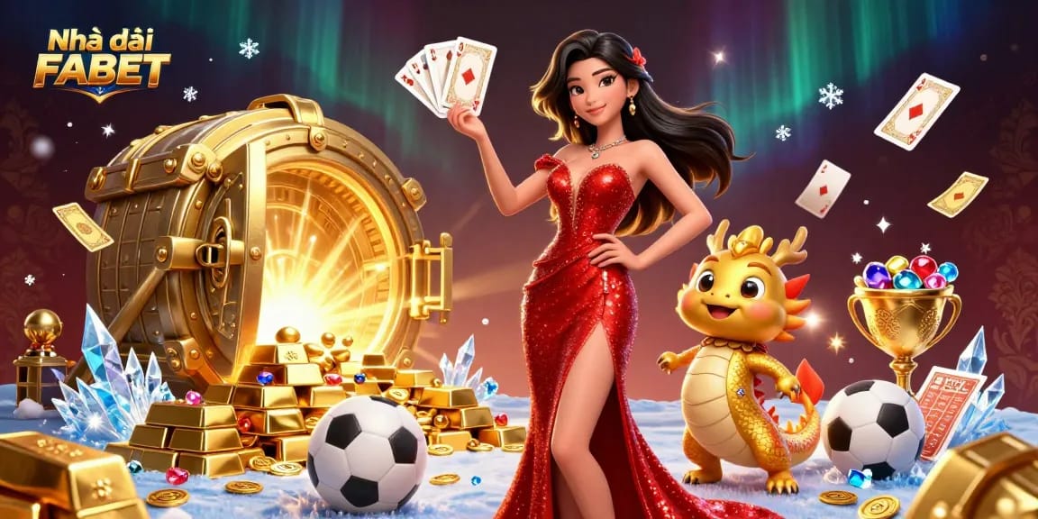 Experience the excitement at Nhà cái FABET with stunning visuals of sports betting elements and a vibrant atmosphere.