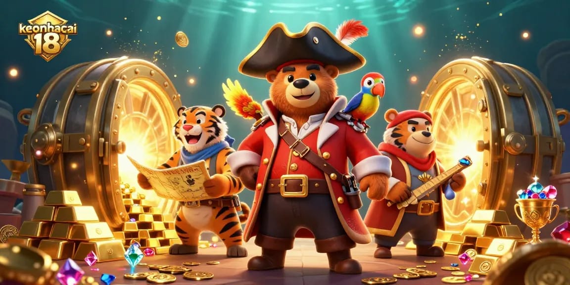 Engage in thrilling action at keonhacai 18 with pirate-themed casino adventure.