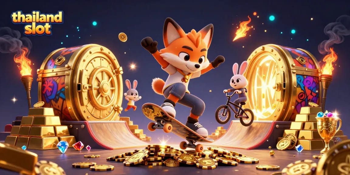 Experience thrilling gameplay with thailand slot and captivating cartoon characters in a vibrant casino setting.