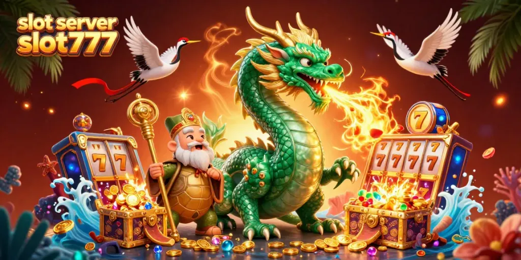 Spinning slot server slot777 dengan harta karun dan karakter fantastis yang menarik.