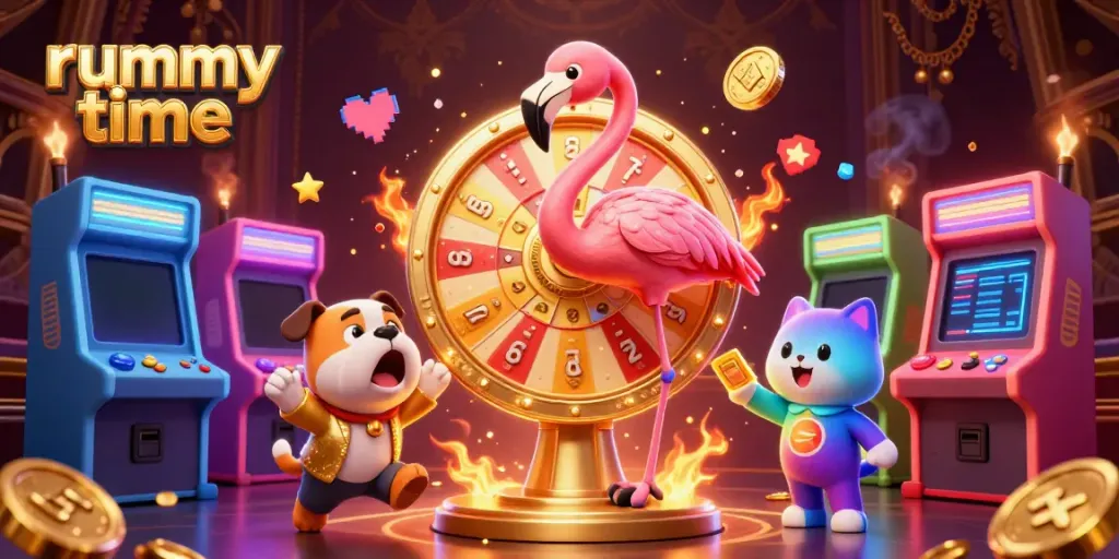 Experience vibrant rummy time gameplay with characters showcasing thrilling prize winning moments in this dynamic digital art.