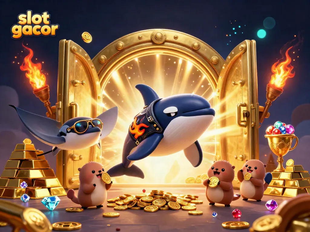 Slot gacor memberikan pengalaman bermain seru dengan karakter kartun laut yang penuh koin emas.