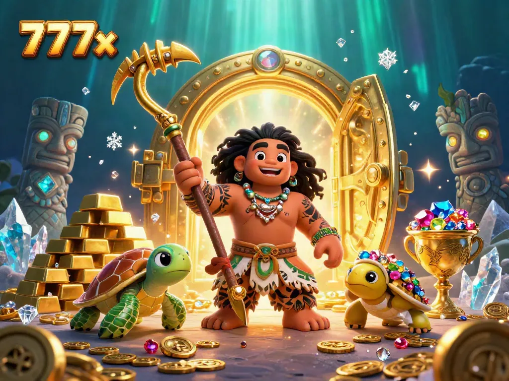 Experience the thrill of winning at 777x with vibrant casino elements and dynamic characters.