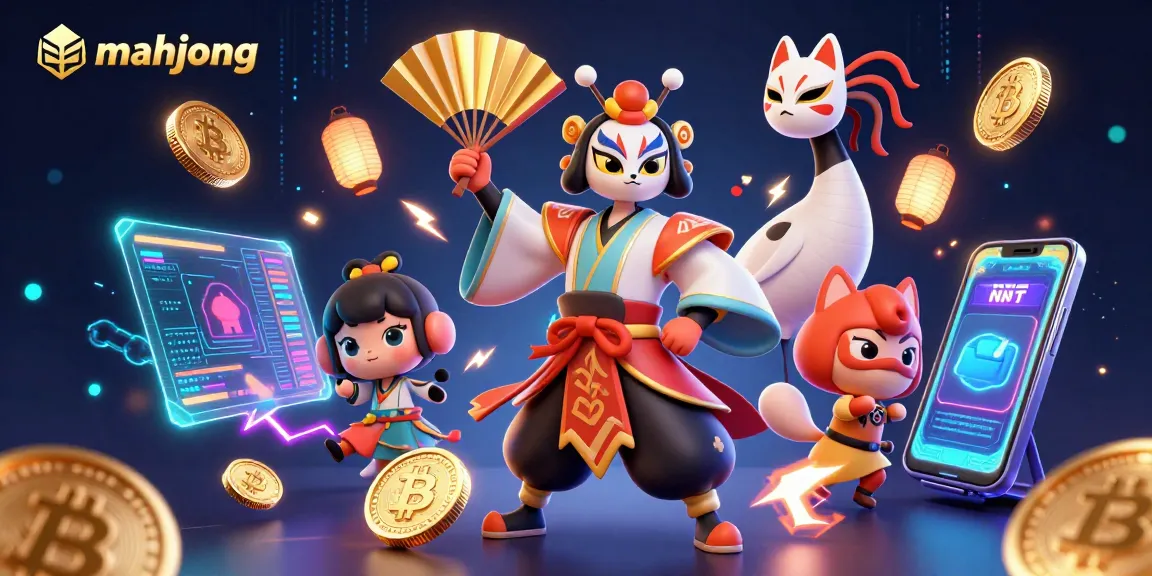 Experience mahjong excitement with vibrant 3D characters in a colorful casino scene.