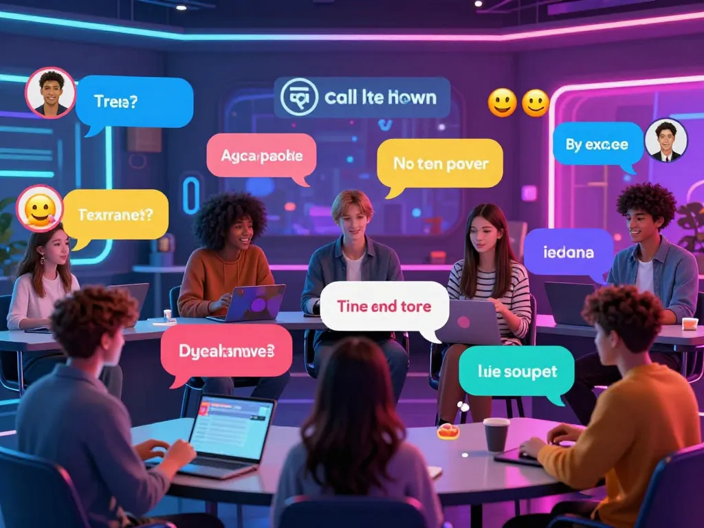 Engaging avatars in a vibrant AI sex chat room showcasing playful interaction.
