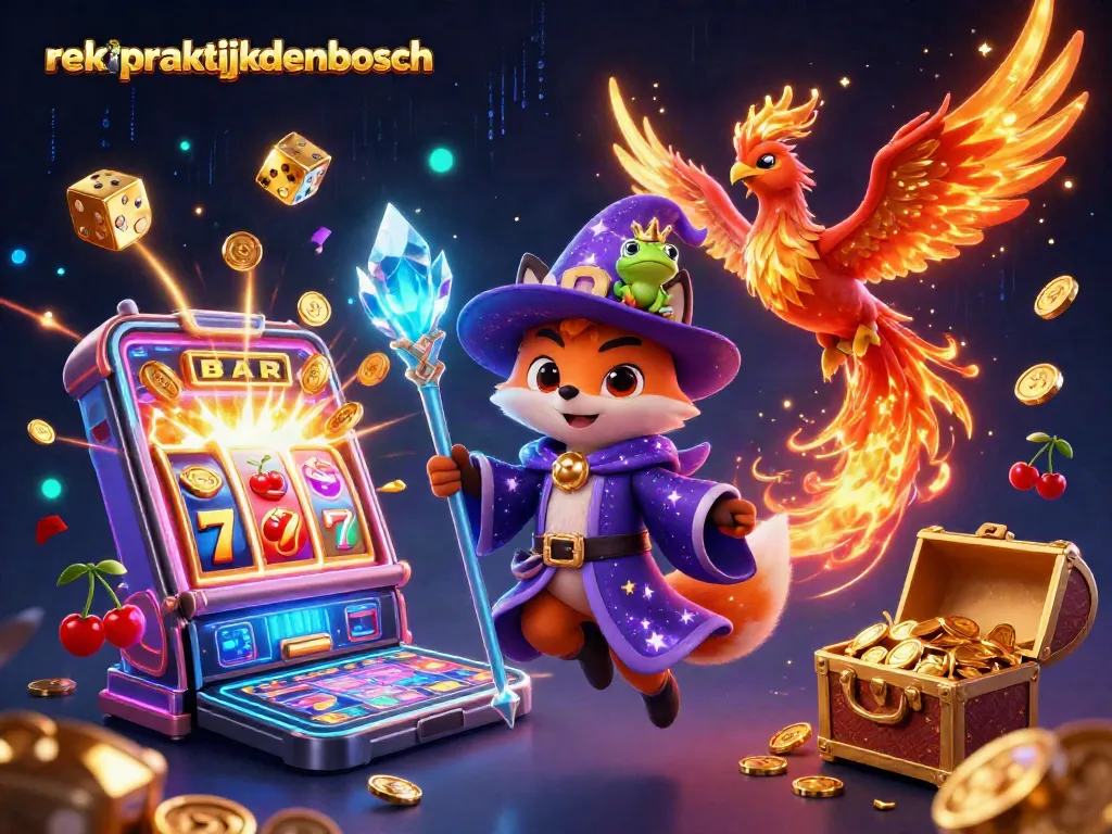 Reikipraktijkdenbosch memberikan kesan magis dengan simbol slot dan karakter fantasi dalam permainan kasino.