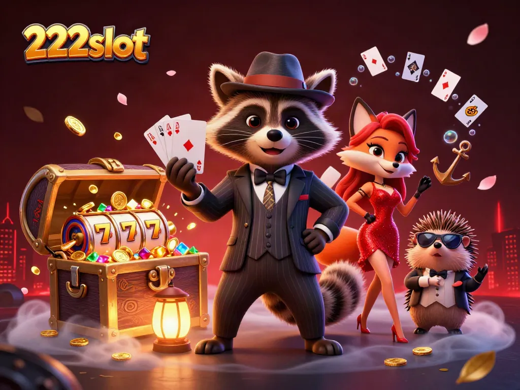 Menangkan permainan slot dengan 222slot yang dikelilingi oleh harta karun dan elemen permainan yang menarik.