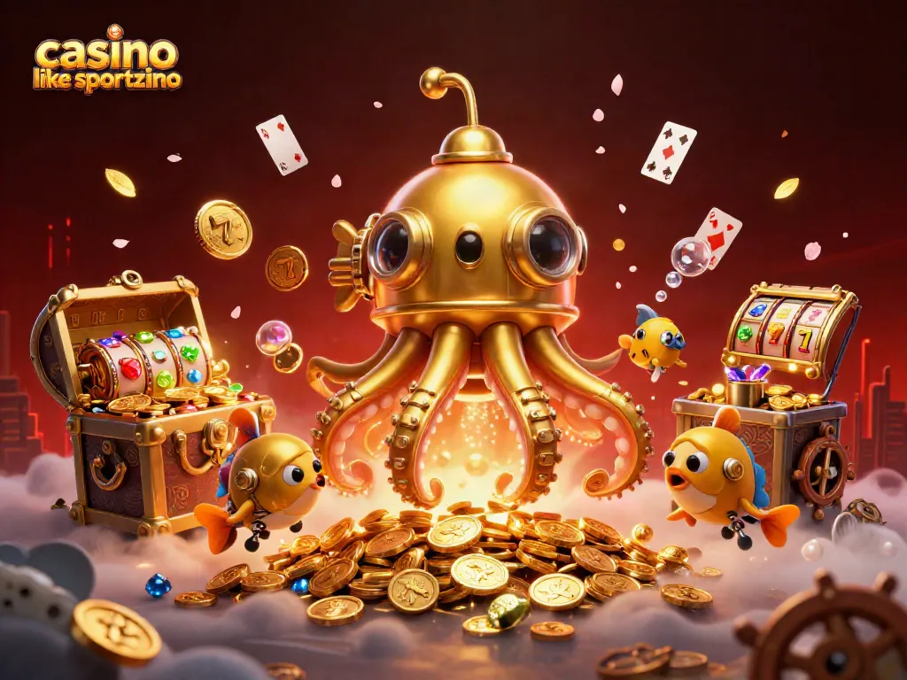 Experience slots action at a casino like sportzino with immersive 3D golden kraken gameplay.