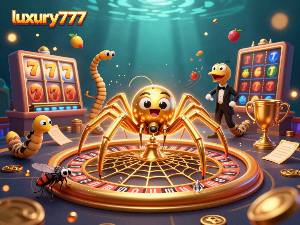 Permainan slot luxury777 dan kasino dengan laba-laba spin roda roulette yang mengesankan