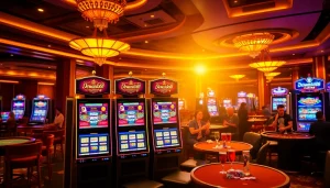 Experience thrilling games at dewaslot88 with vibrant slot machines and engaged players.