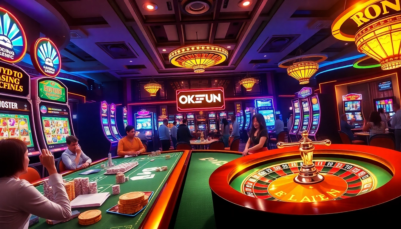 Gamble with excitement at OKFUN's vibrant online casino featuring engaging games and friendly interactions.