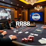 Experience thrilling gameplay at RR88 with a luxurious poker table and vibrant chips.