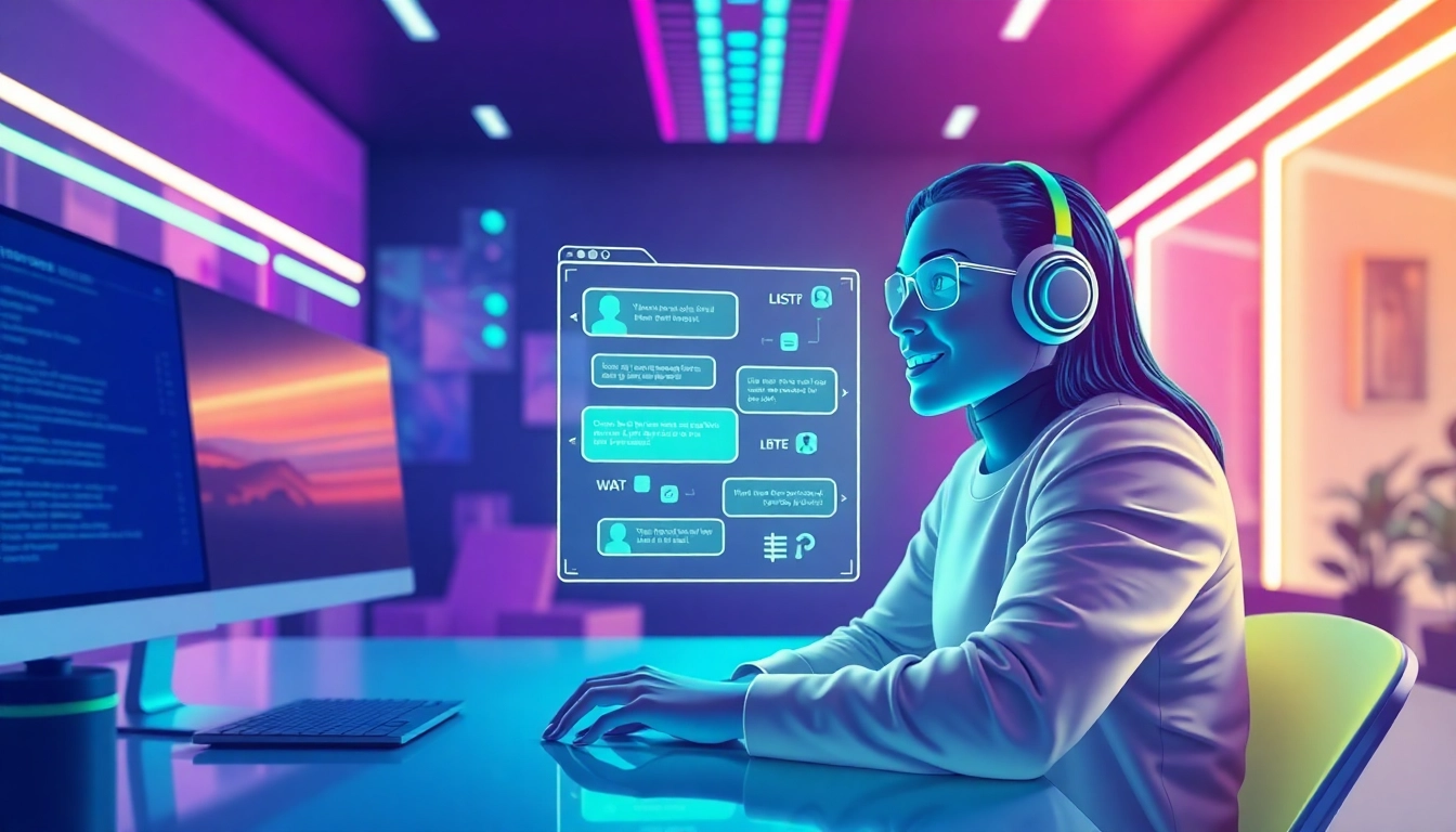 Juicy AI chatbot interface in a modern workspace with vibrant colors.