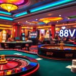Players enjoying roulette and poker games at 68VIP casino, immersed in excitement.