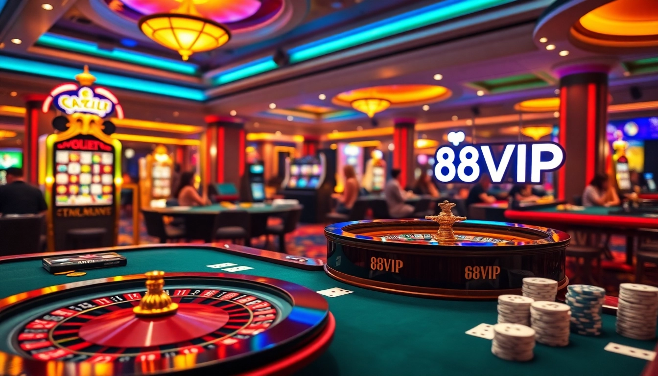 Players enjoying roulette and poker games at 68VIP casino, immersed in excitement.