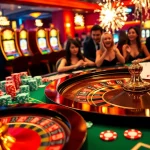 Experience excitement at bro138's New Year celebration with colorful cards and chips at a lively casino.
