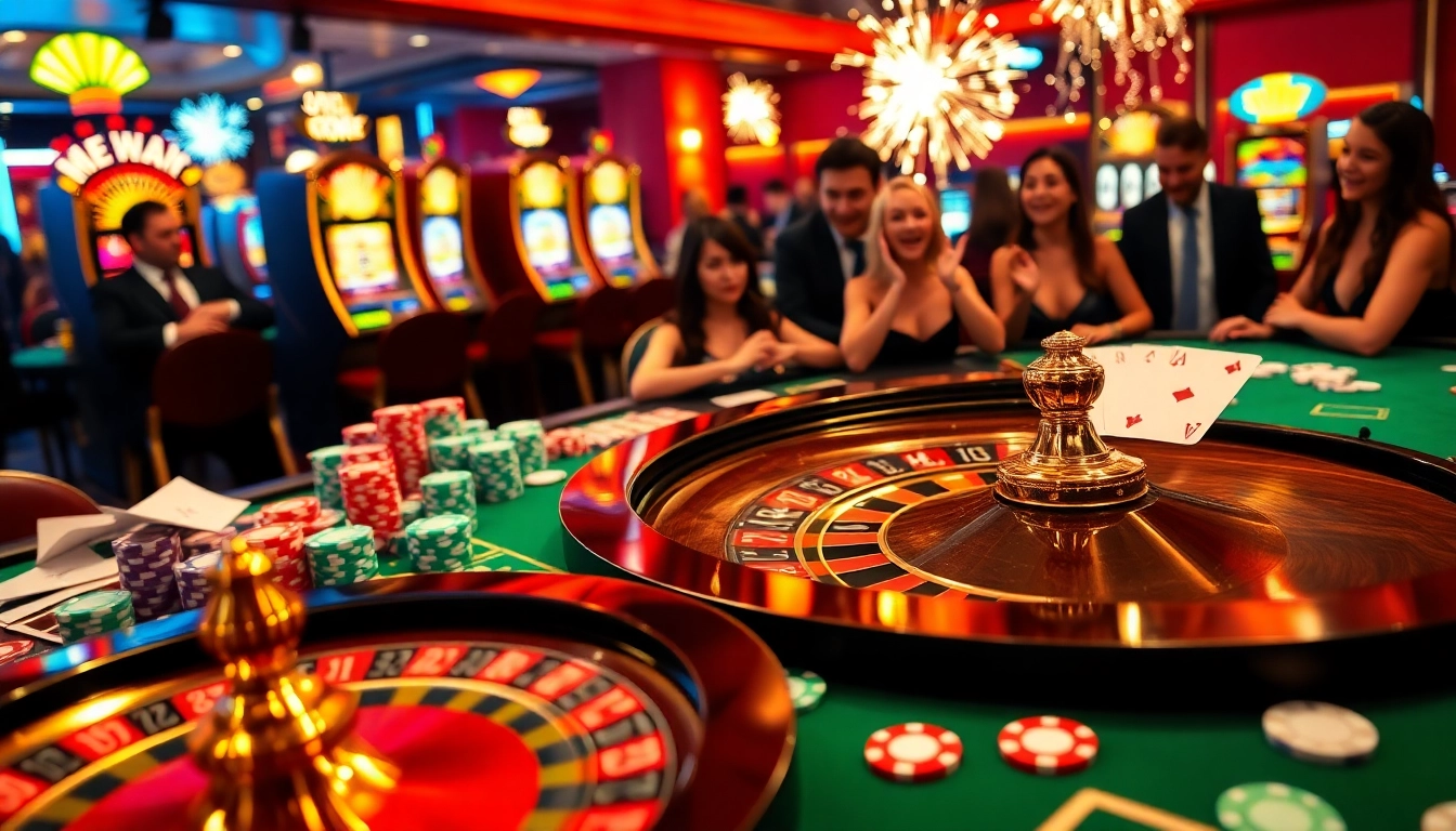 Experience excitement at bro138's New Year celebration with colorful cards and chips at a lively casino.