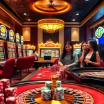 Experience the thrill of idnslot gaming with vibrant slot machines and an elegant casino atmosphere.
