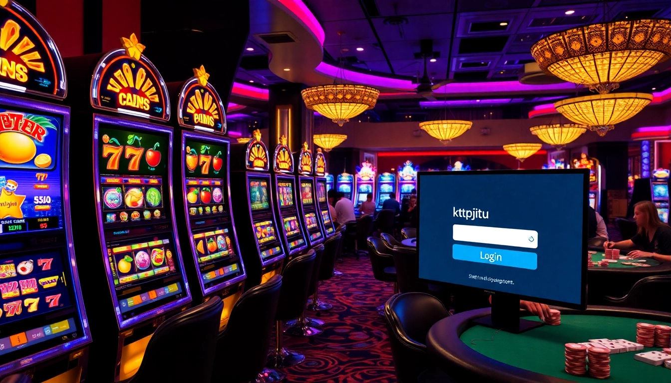 Experience the thrill of casino gaming with a focus on the kpjitu login interface on luxurious slot machines.