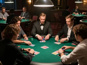 CasinoAtlas showcases engaging players in an upscale poker game, highlighting strategy and excitement.