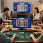 Berinteraksi dengan empire99 saat teman-teman menikmati permainan judi online dalam suasana rumah yang meriah.