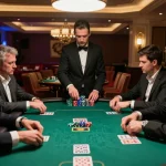 Experience high-stakes gameplay at SOC88 poker tables with engaged players and dynamic card action.