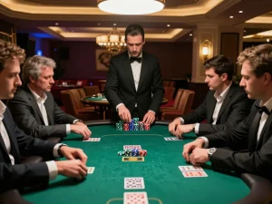 Experience high-stakes gameplay at SOC88 poker tables with engaged players and dynamic card action.