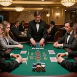 Players enjoying an intense blackjack game at a casinosscope venue, showcasing strategy and excitement.