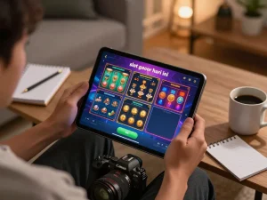 Engaging gameplay of slot gacor hari ini on a tablet with vibrant graphics.
