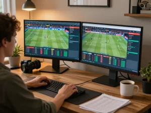 Place bets on ho88 while watching live sports in a cozy home office setting.