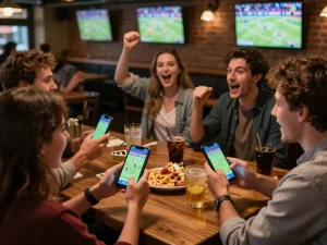 Betting on sports at a bar with friends using the xo88 app for better odds and experience