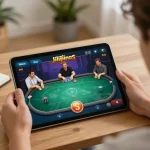 Jilipinas players enjoying online poker game with immersive interface and cozy home atmosphere.