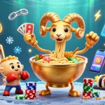 Slot gacor dengan ilustrasi karakter kartun yang dinamis dan elemen permainan menarik.